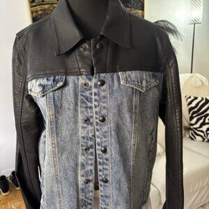 Denim & Faux Leather jacket.